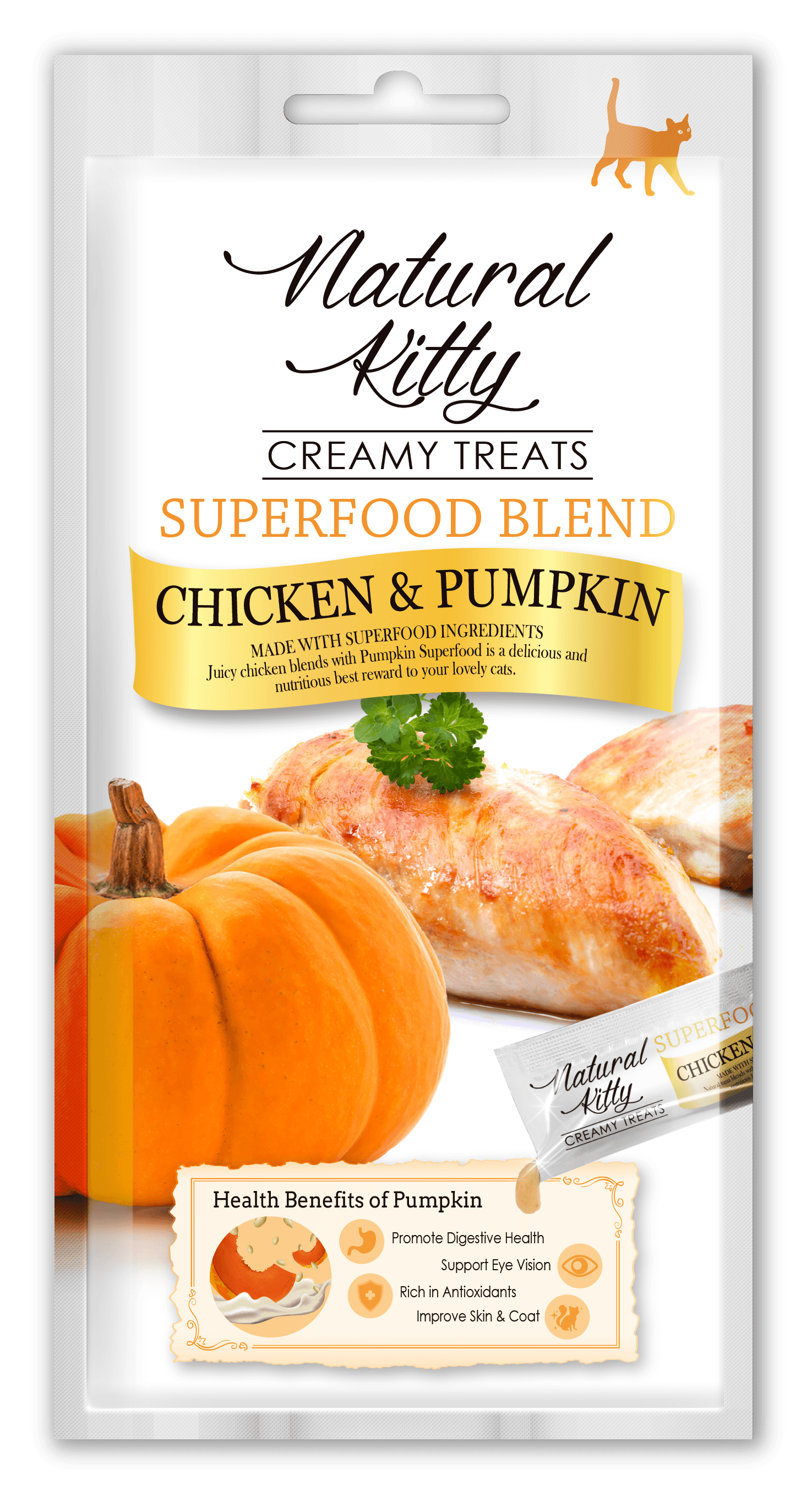 Pettric Natural Kitty Superfood Blend Kremowe Sticki Kurczak z Dynią - Chicken_Pumpkin