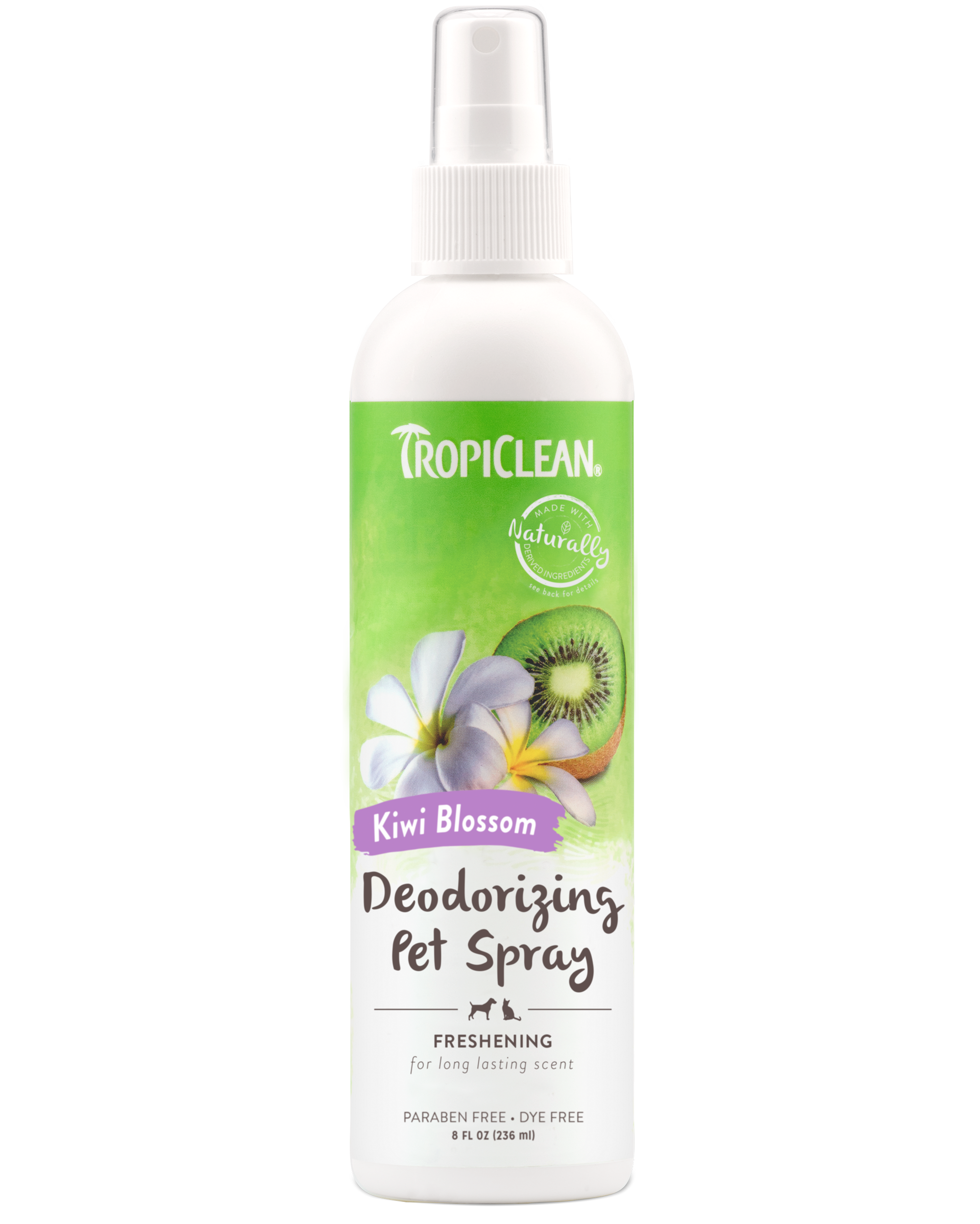 TROPICLEAN SPRAY DEZODORYZUJĄCY KIWI BLOSSOM PIES, KOT 236ML - tropiclean_deodorizing_petspray_kiwi_blossom